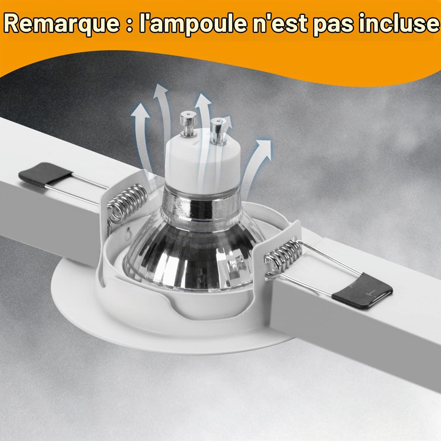 Detalle de Bojim B092VB321H GU10-inbouwspots, draaibaar en rond, wit, set van 10