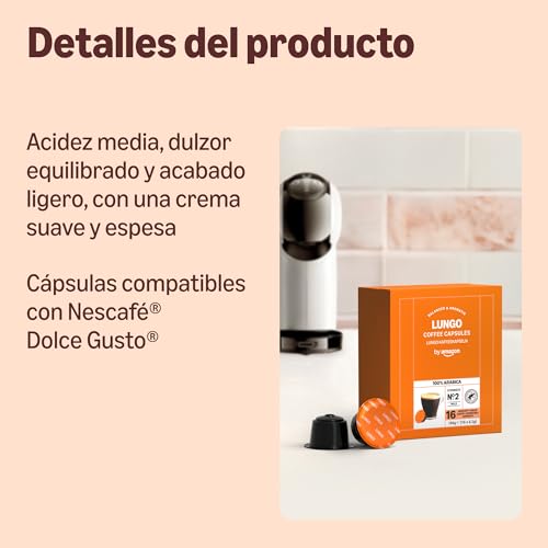 Thumbnail 1 de Café Lungo Intensité 2 by Amazon, 48 capsules, 3 lots de 16 🫖