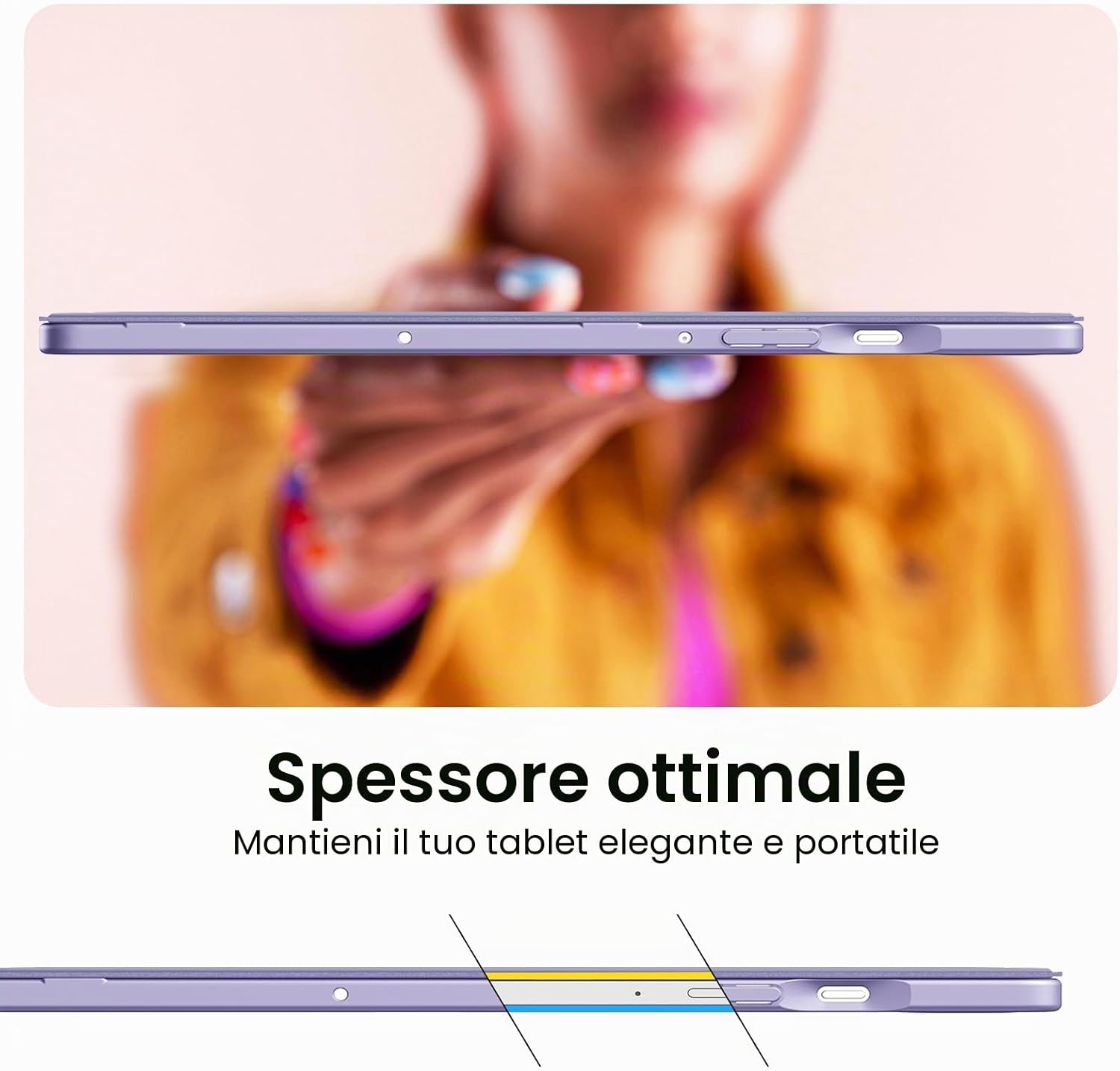 Detalle de FINTIE Cover trasparente per Galaxy Tab S9/S9 FE e S10 Lite/S10 FE 10.9" & S9 11" con S Pen – protezione sottile e supporto auto sleep/sveglia