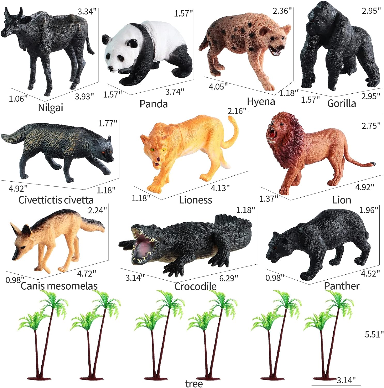 Detalle 1 de EnAuRoL 31-Pc Safari Animals Playset for Toddlers