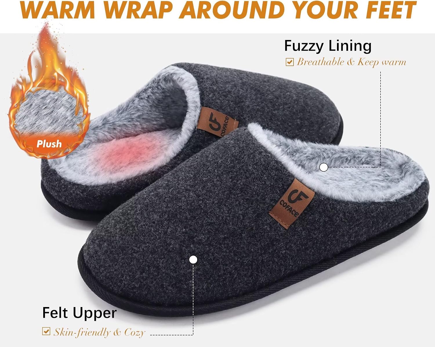 Detalle 2 de COFACE Cozy Memory Foam Slippers Size 7-15