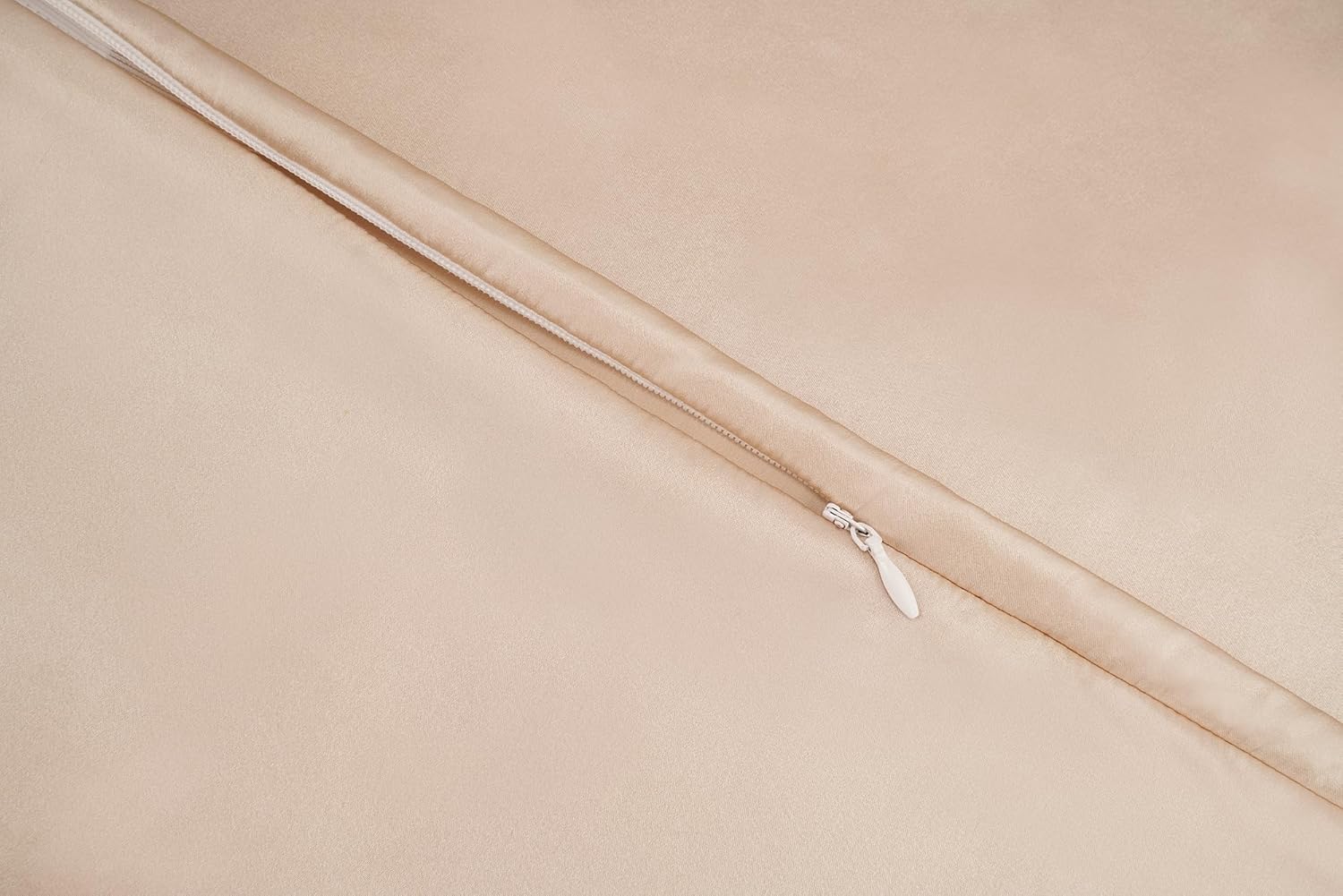 Thumbnail 2 de RUIPTSKE Federa in seta naturale ipoallergenica 22 momme 600 fili, cerniera invisibile Light Champagne 50x75 cm