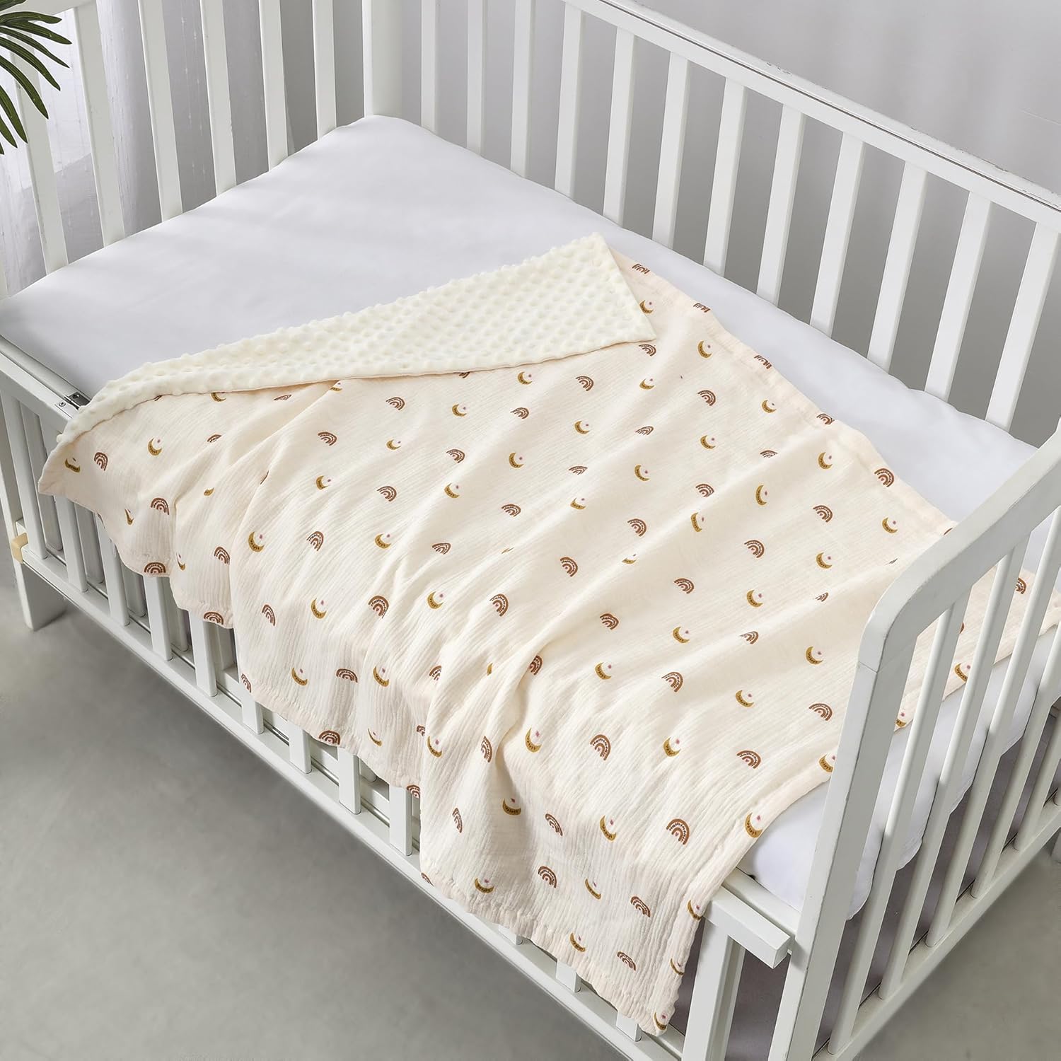 Thumbnail 3 de CREVENT Organic Muslin Cotton Baby Blanket for Newborns – Moon 75x100cm