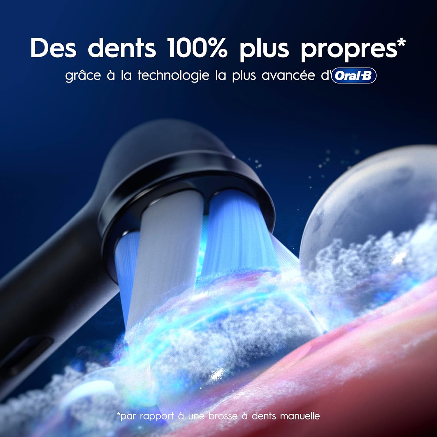 Detalle de Oral-B iO 9: brosse à dents électrique avec 3 brossettes, 7 modes et détection IA