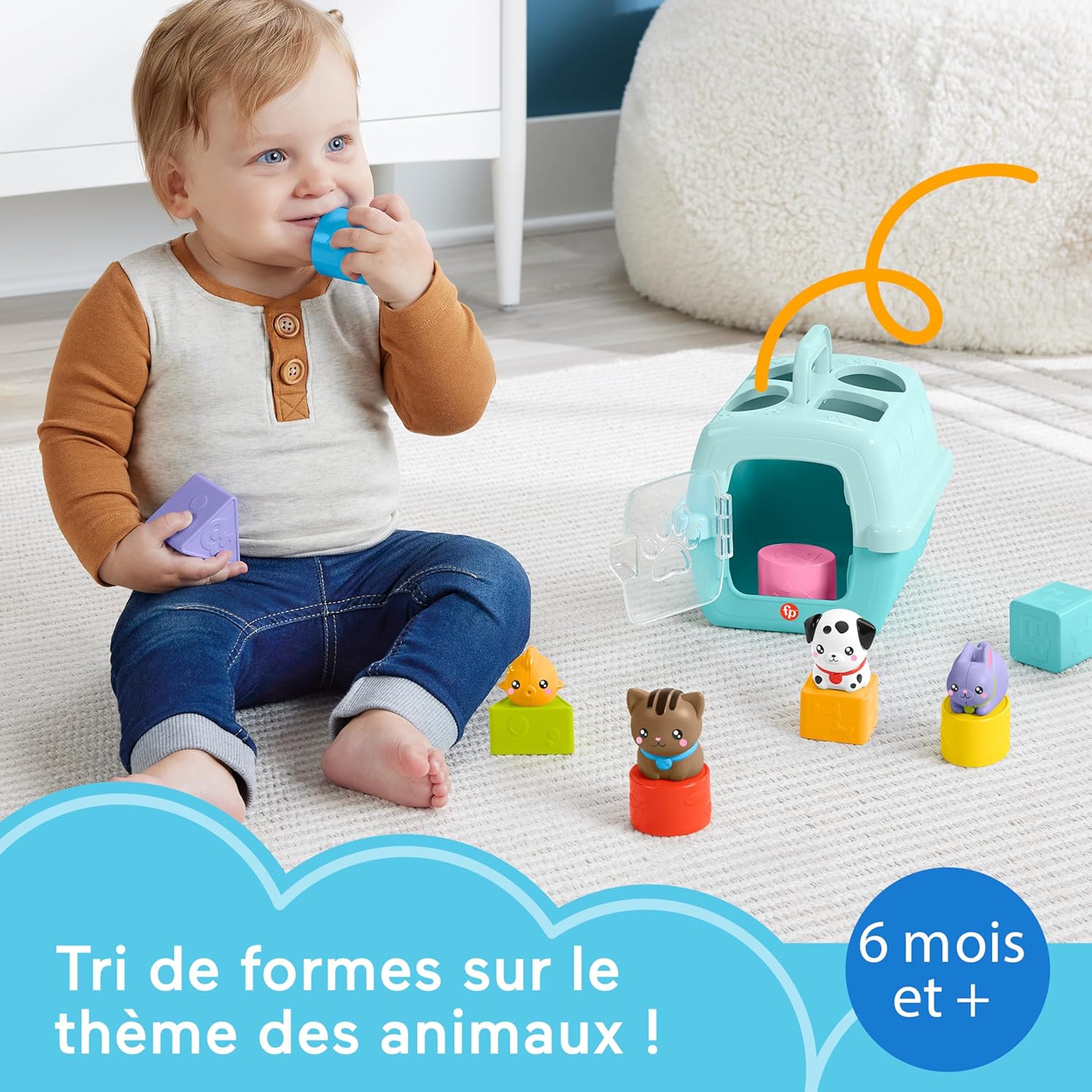 Thumbnail 1 de Fisher-Price HTW93 Jouet de motricité Fine Trieur Caisse de transport d’animaux (dès 6 mois)