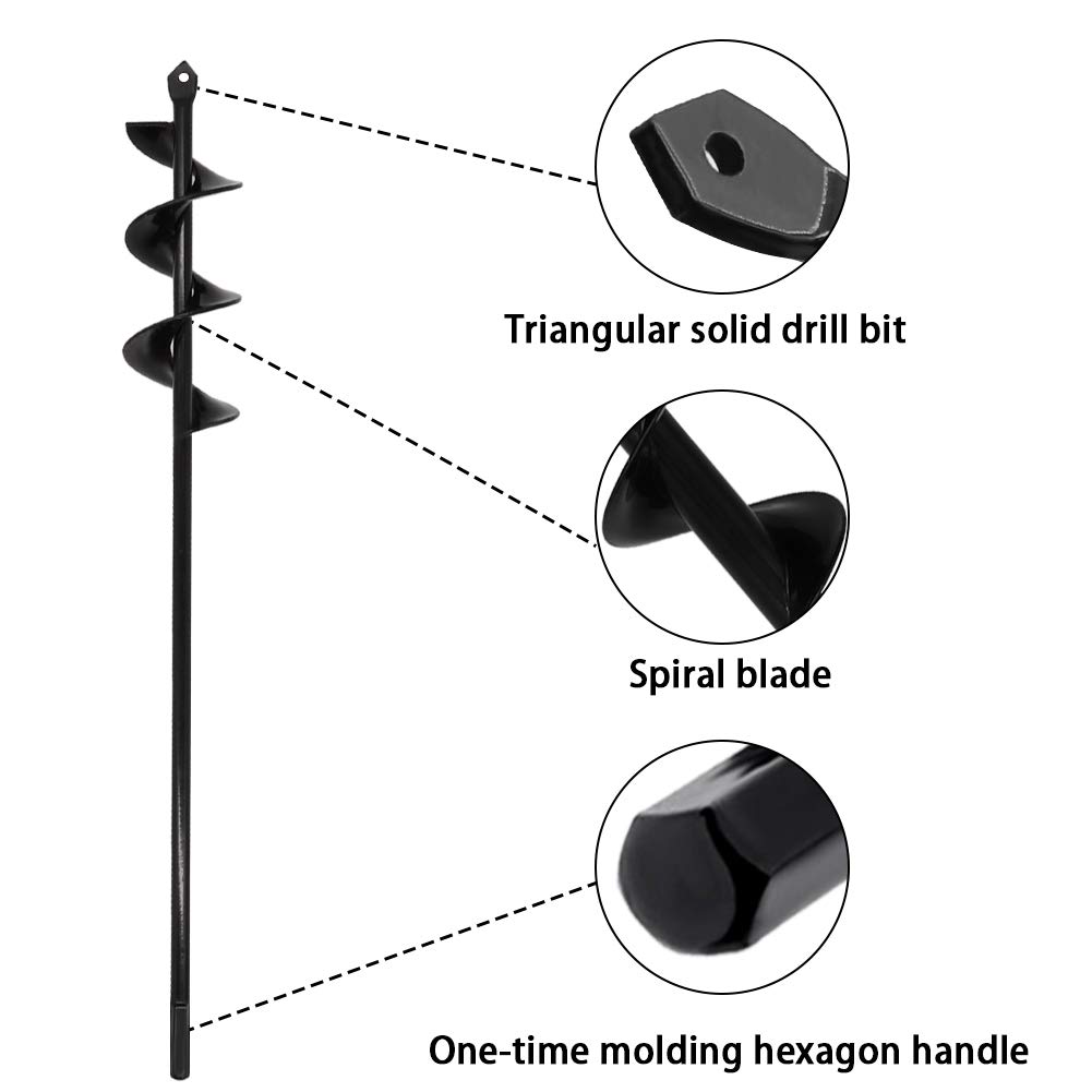 Thumbnail 4 de Garden Auger Drill Bit 40x420mm Spiral Planting Auger for Hex Driver Drills
