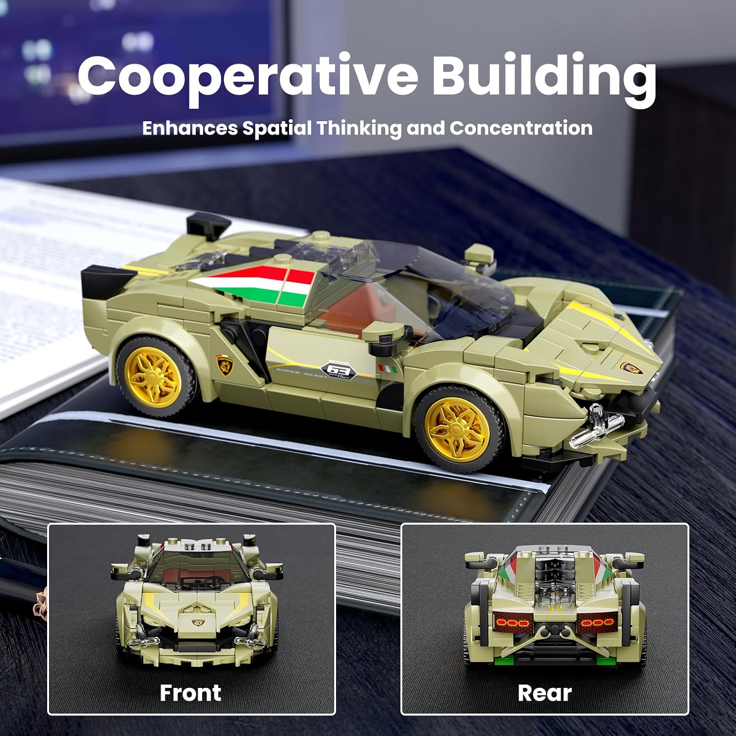 Detalle de Mould King 27003 Speed Champion Supersportwagen Modellauto