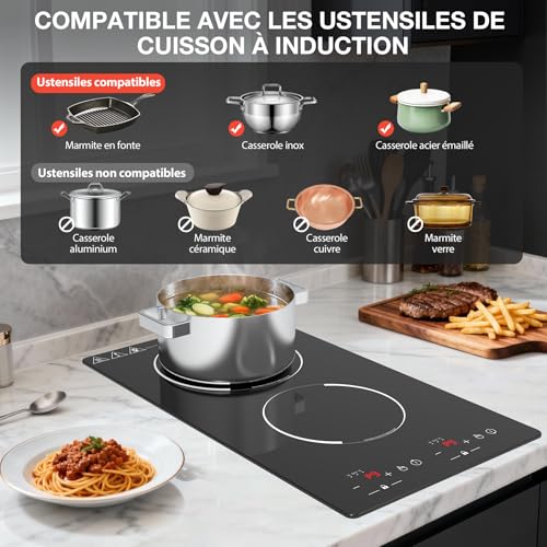 Thumbnail 5 de GTKZW Plaque Induction 2 Feux 3000W – Domino 30 cm