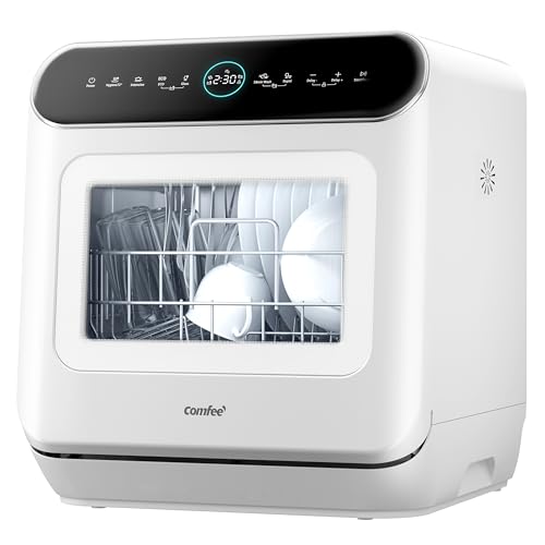 Detalle de COMFEE’ MFD42S110W-IT Mini Lave-vaisselle de Table – 3 Couverts, 7 Programmes