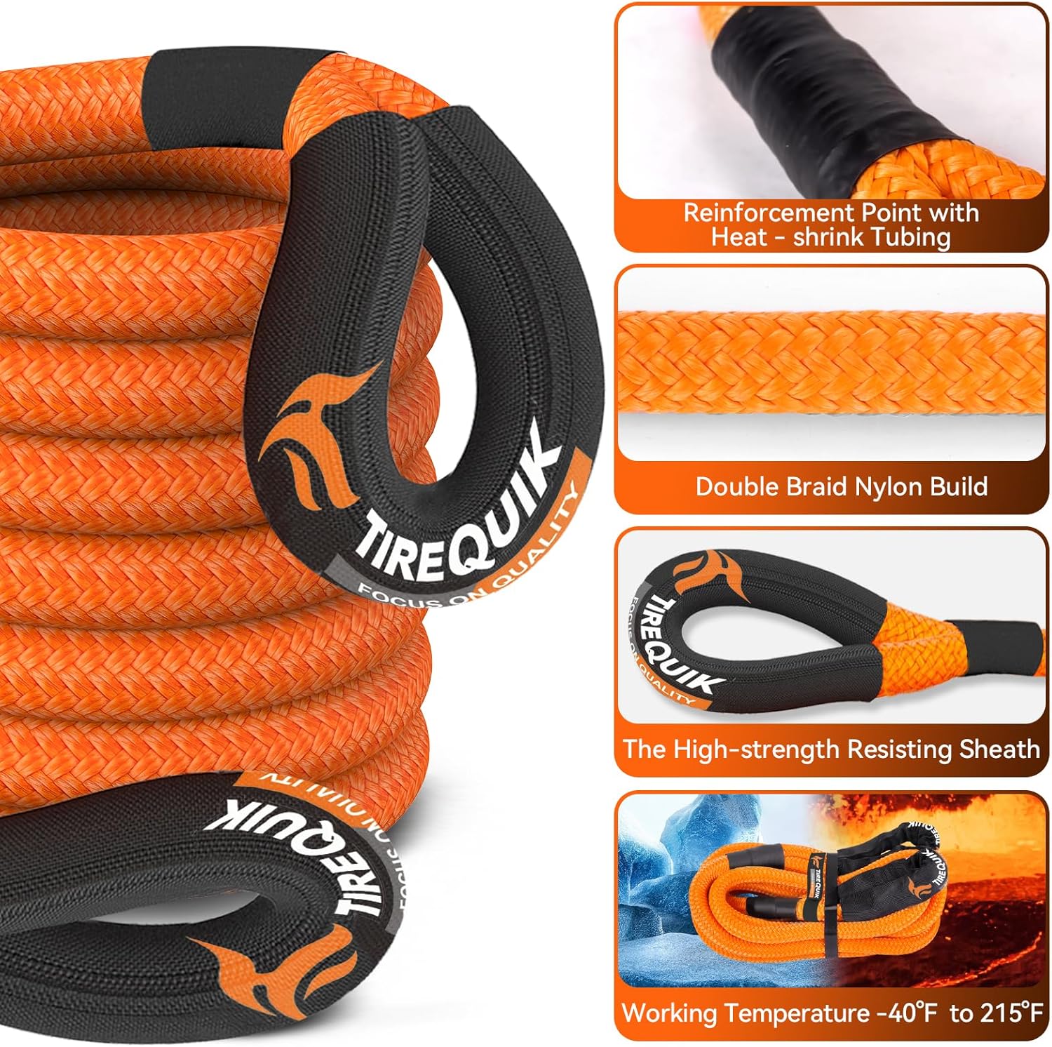 Thumbnail 2 de TireQuik Kinetic Recovery Rope 1.26in x 30ft