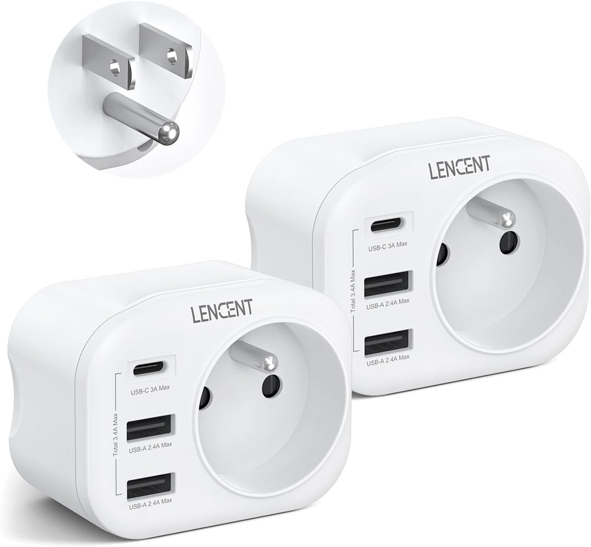Detalle de LENCENT Adaptateur Prise USA 4 en 1