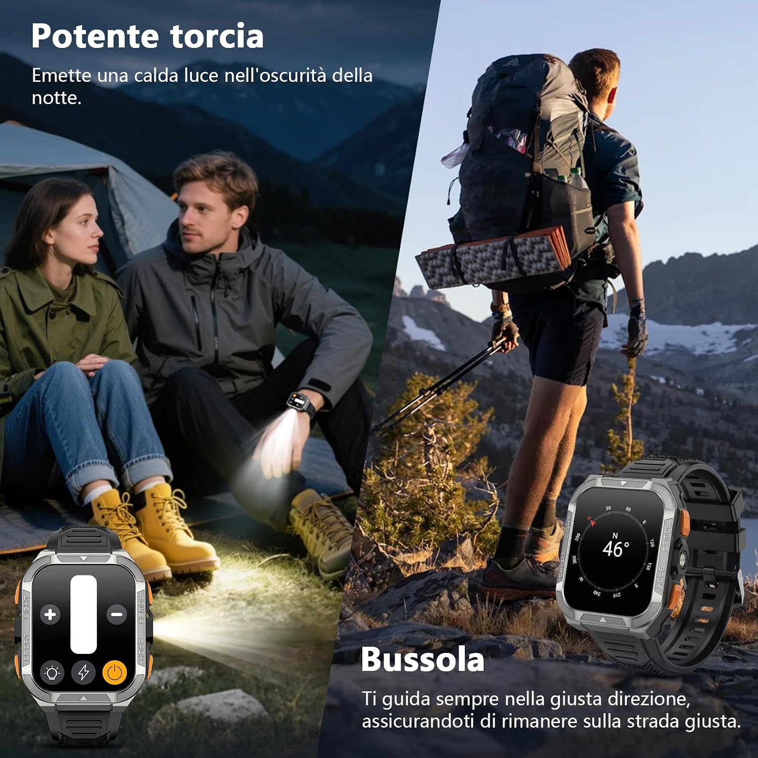 Detalle de Blackview Smartwatch Uomo W80Pro: Orologio Smartwatch Militare con Chiamate Bluetooth e GPS