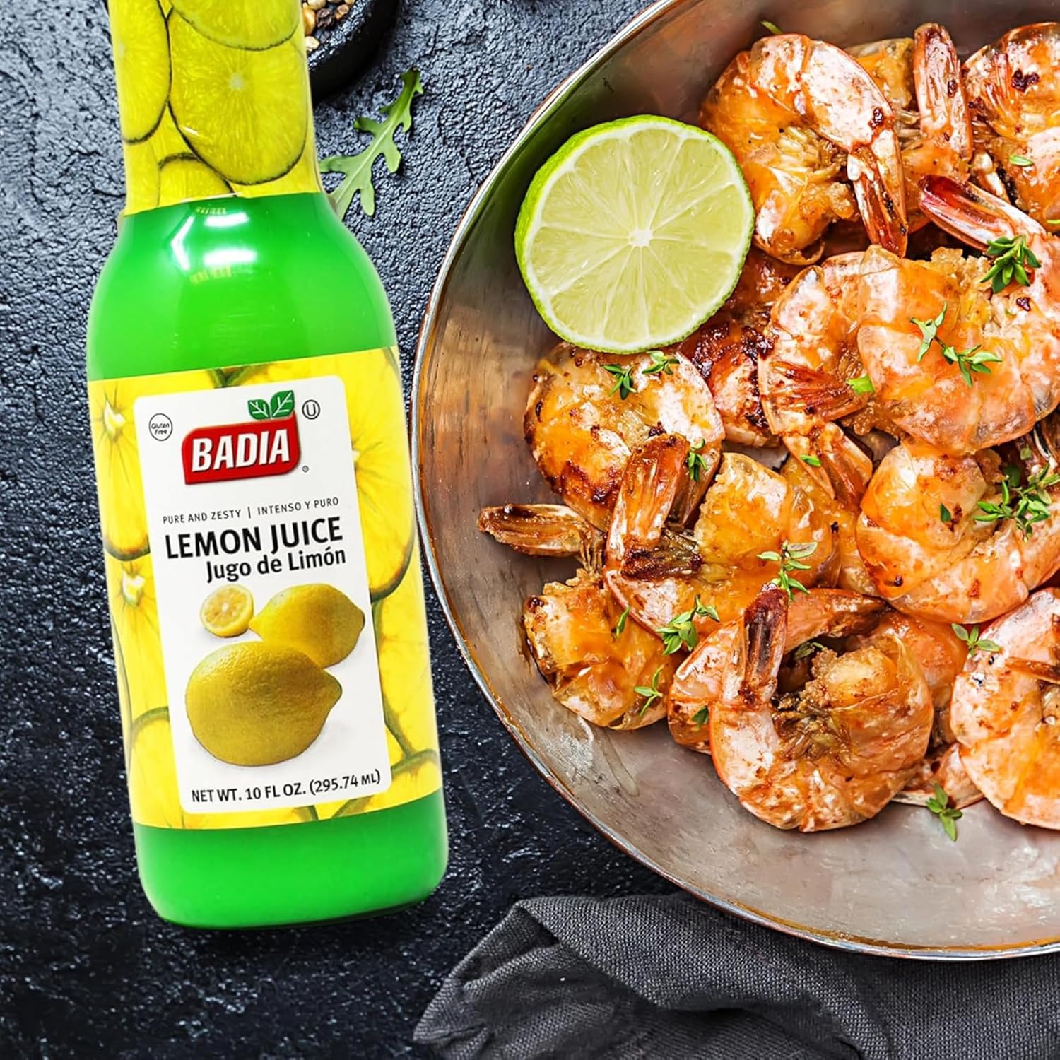 Detalle de Badia Lemon Juice, 10 fl oz, Ready-to-Use Citrus Flavor for Cooking and Drinks