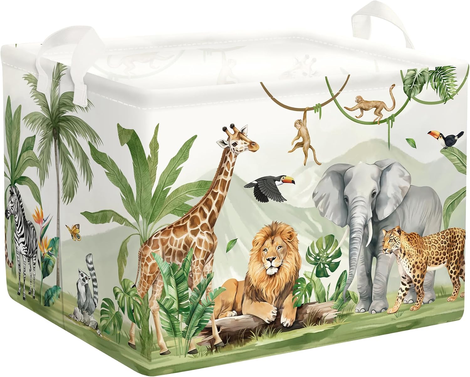 Detalle de HUUMONSS Safari Animals 36L laundry hamper