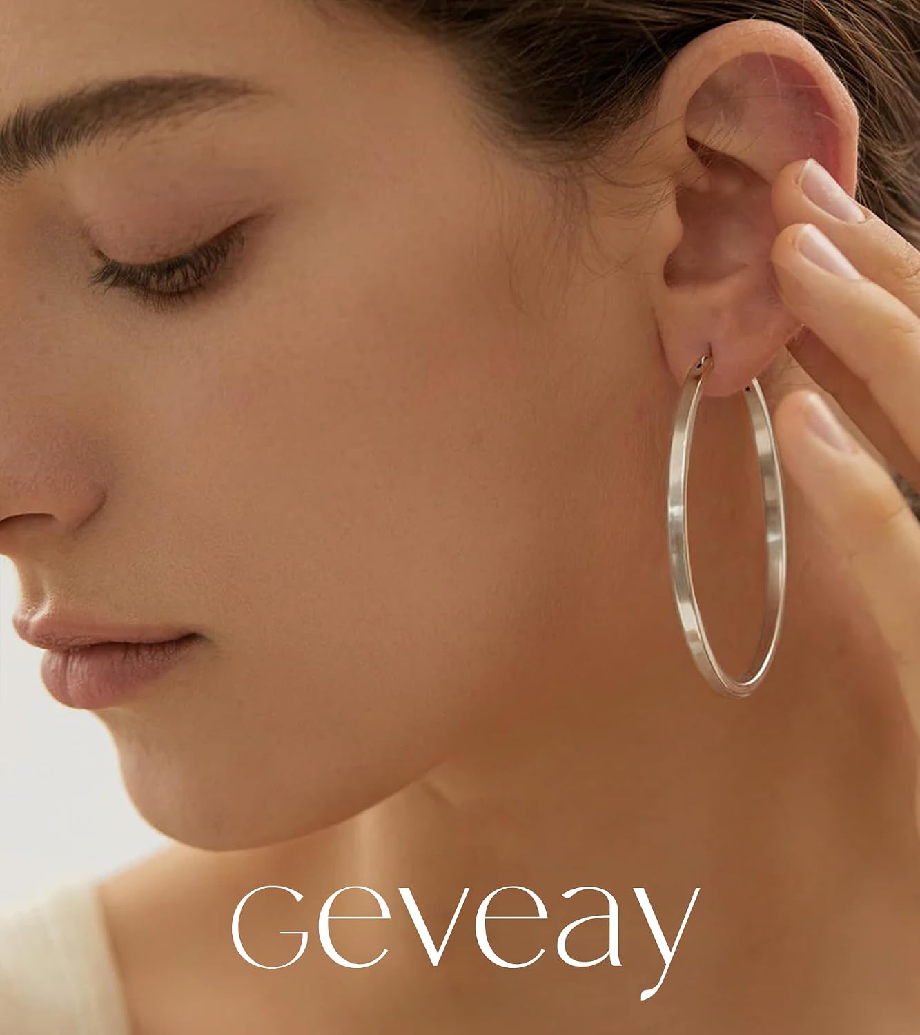 Detalle de Geveay hoop earrings in 925 sterling silver