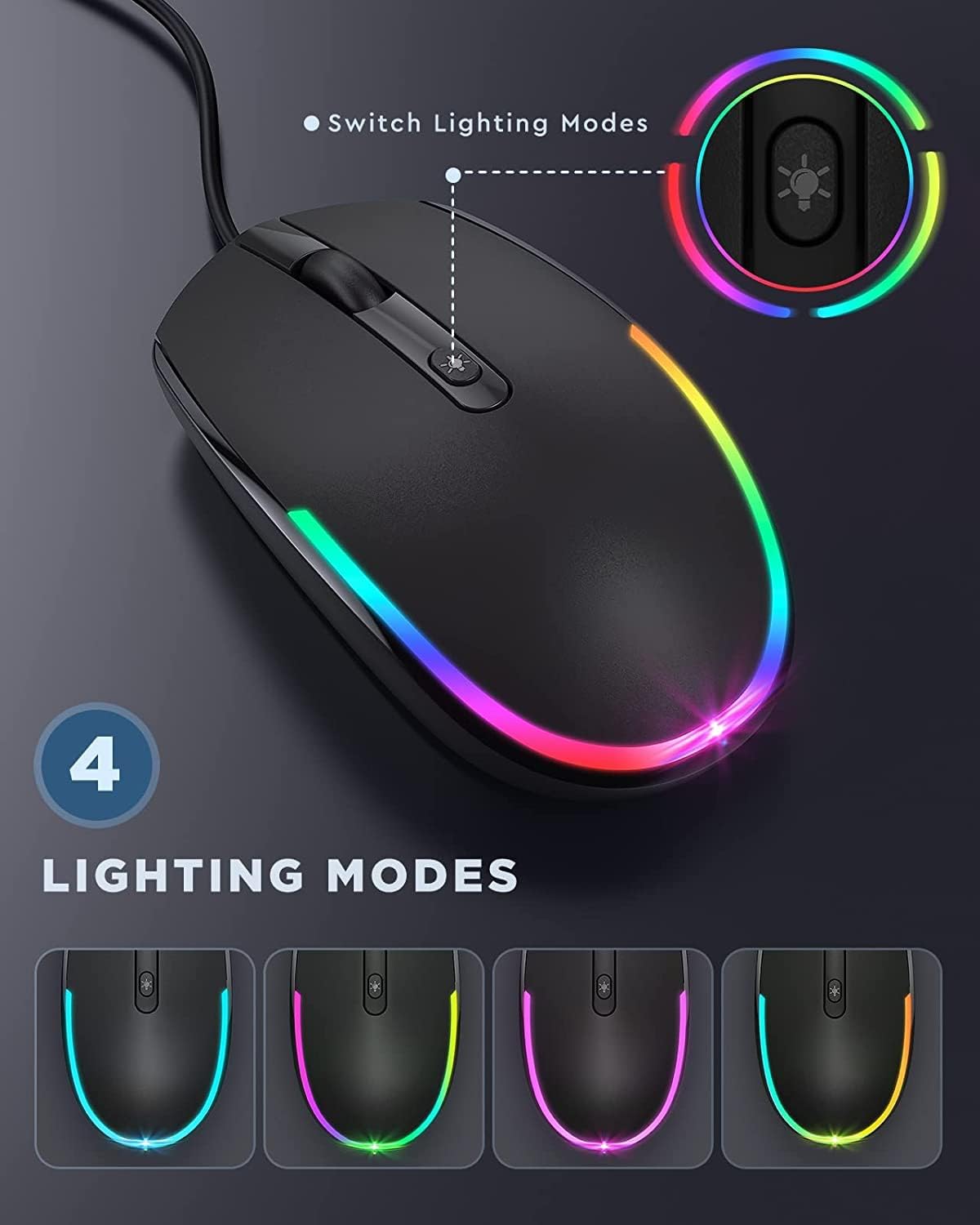 Detalle 2 de Seenda Wired Mouse with 1600 DPI