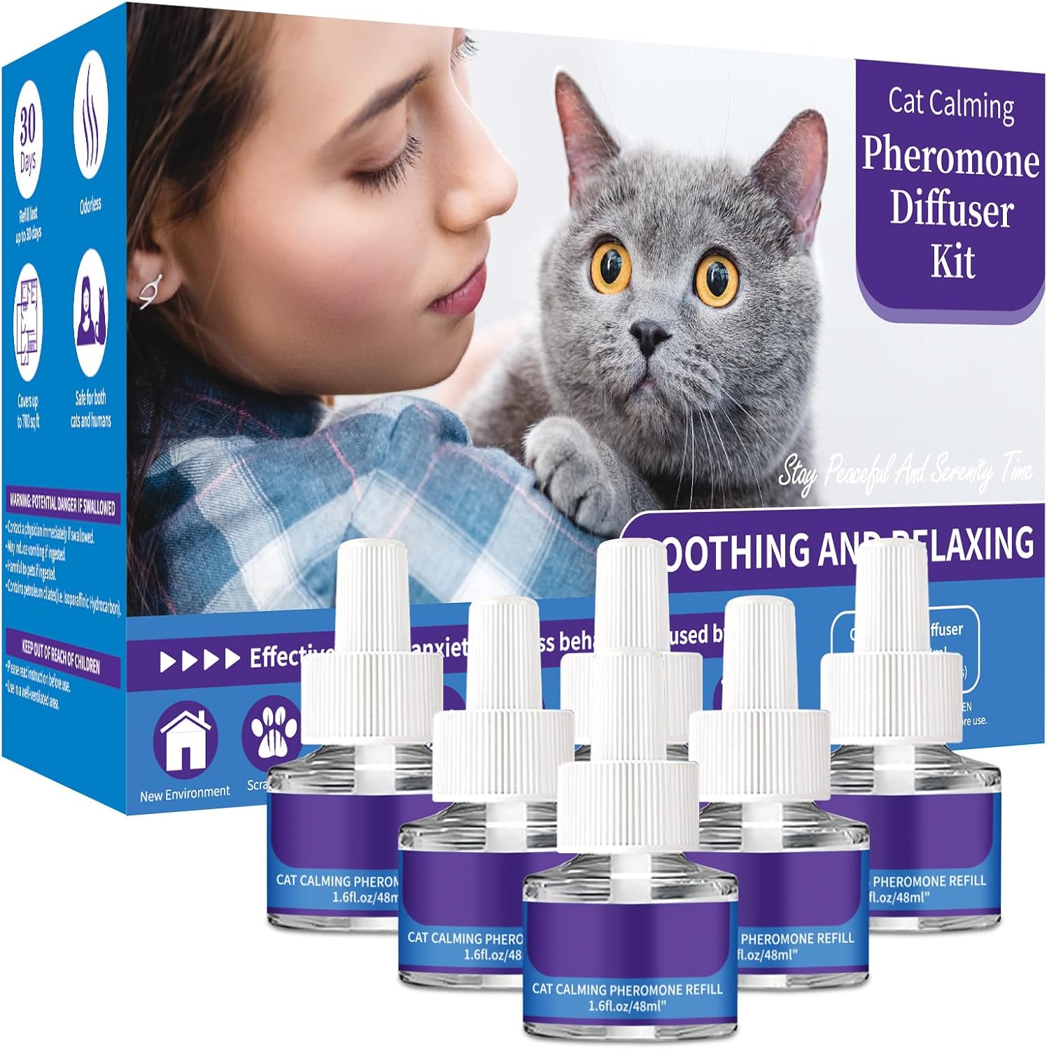 Banydoll 6 Cat Calming Diffuser Refills – cat pheromone refills for relaxation (6-month supply)