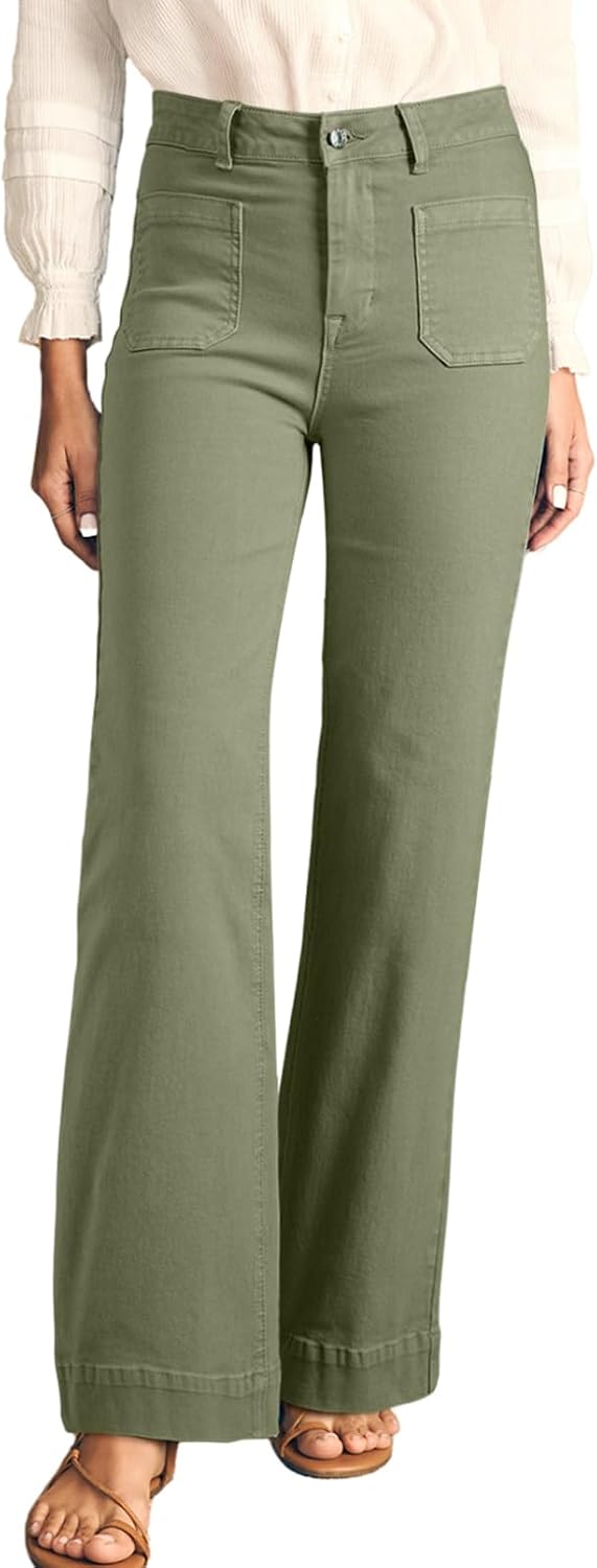 Detalle de Astylish AHBW7874977-P Women's High-Waisted Wide-Leg Jeans