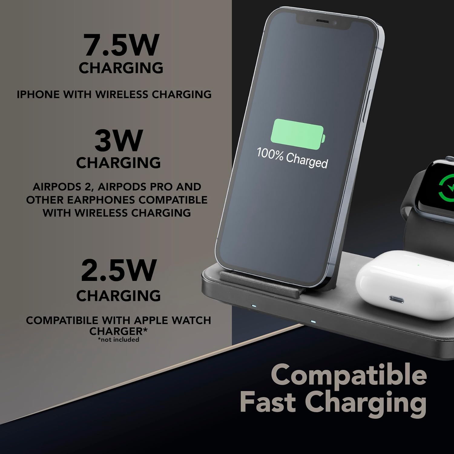 Thumbnail 3 de Cellularline TRIO WIRELESS CHARGER 3 in 1 con MagSafe per iPhone, Apple Watch e AirPods (nero)