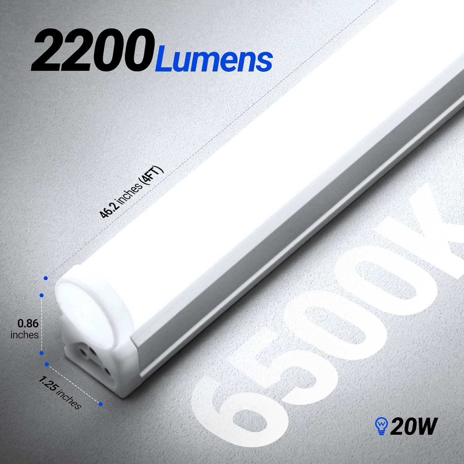 Thumbnail 6 de Barrina LED Batten Light 4ft (6-Pack) T5 Tube Lights, 20W, 6500K 2200lm