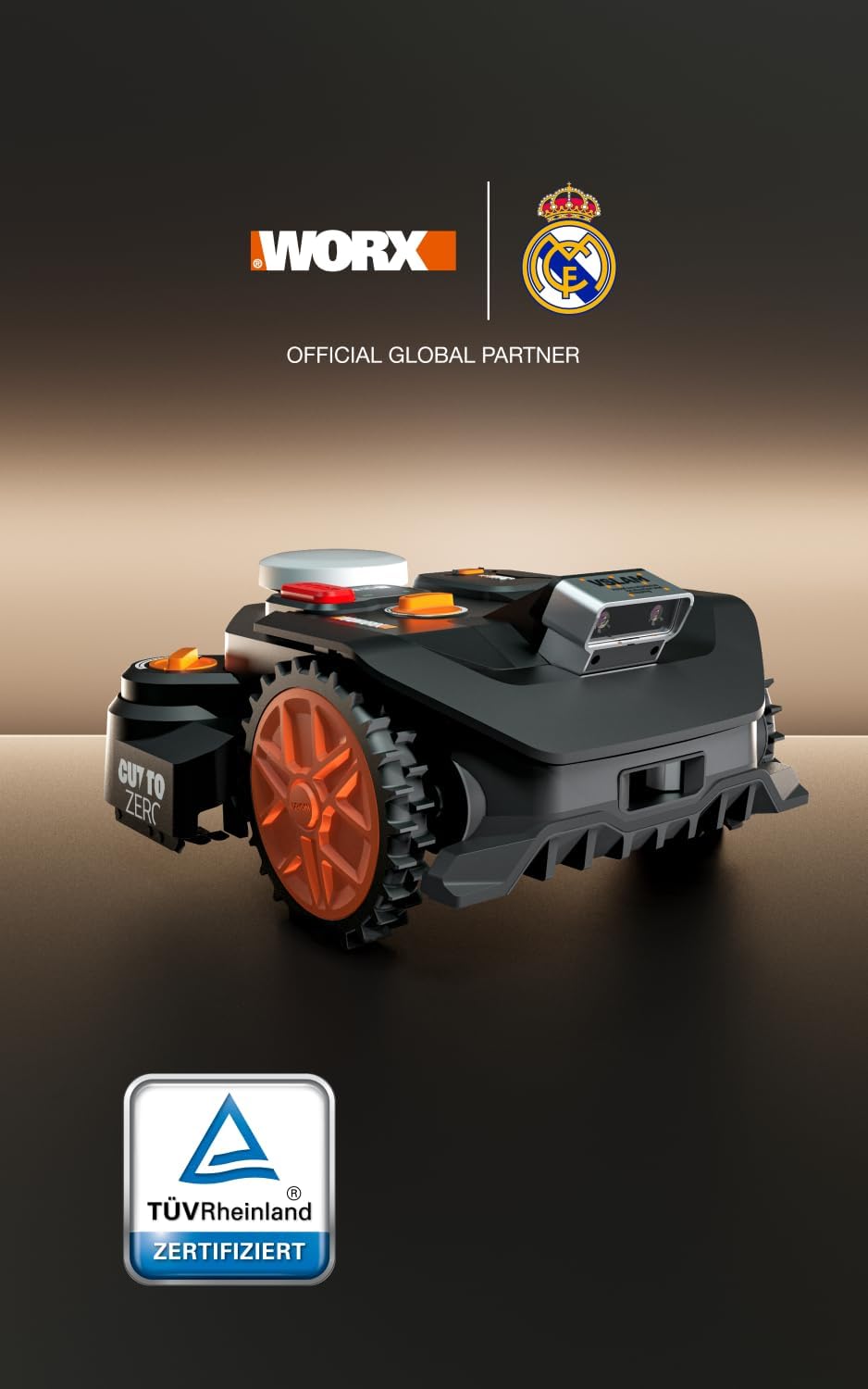 Detalle de WORX Landroid Vision Cloud WR306E 2WD Mähroboter für bis zu 600 m² – ohne Begrenzungskabel (RTK Cloud, KI-Hinderniserkennung)