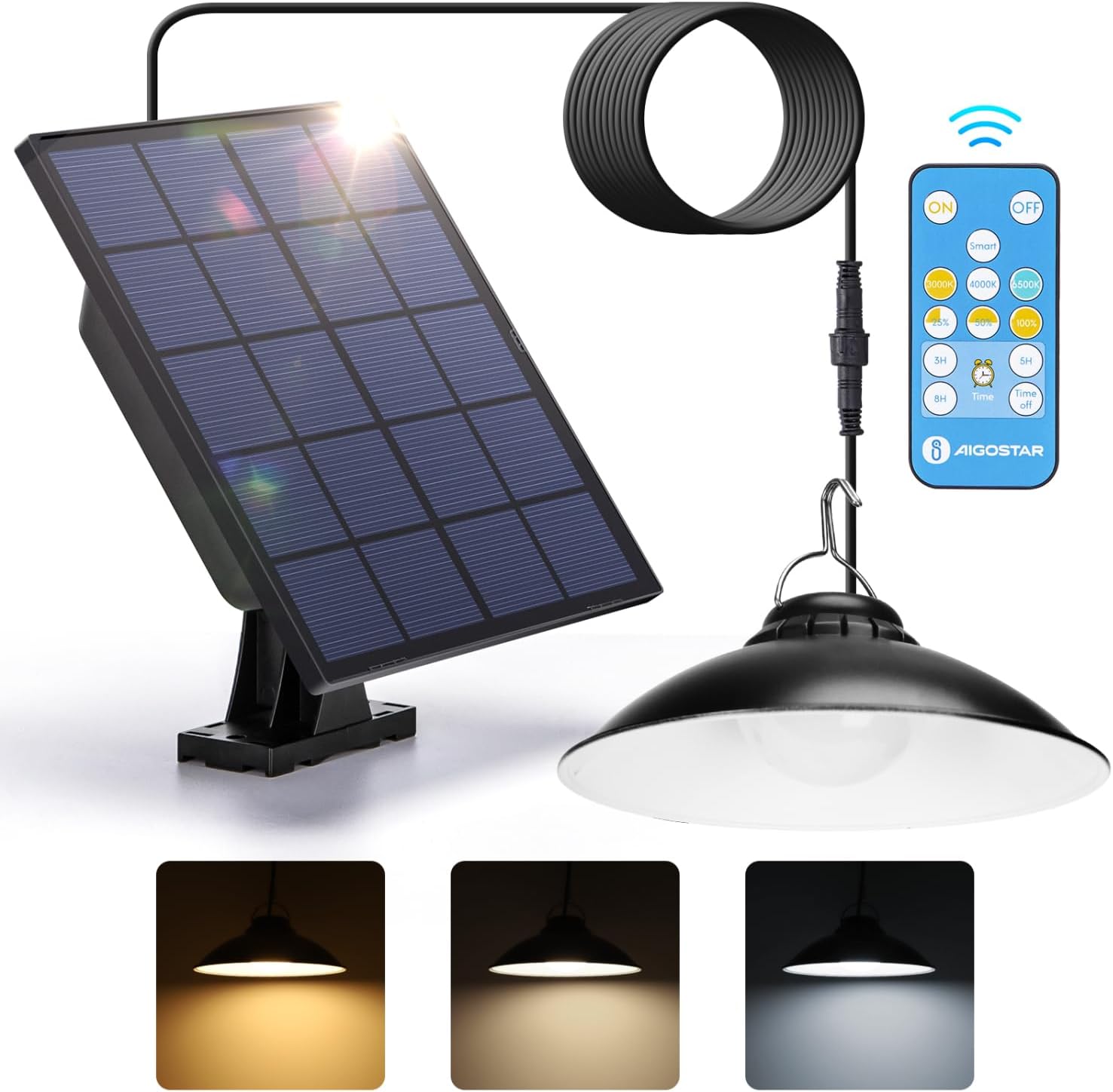 Detalle de Aigostar Luz solar exterior con mando