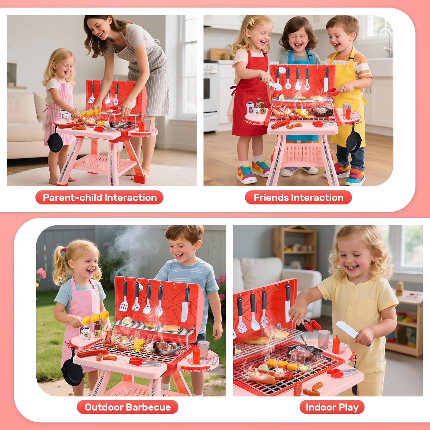Thumbnail 1 de CUTE STONE Kids BBQ Grill Playset with Lights and Sound