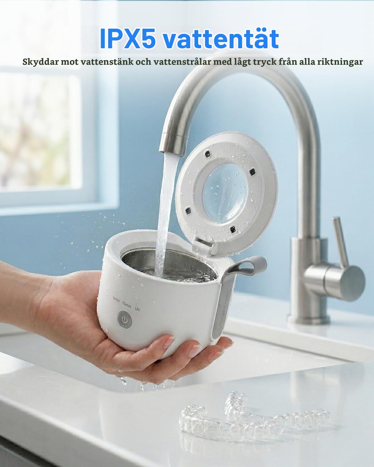 Detalle 2 de JeaTone SC-198 ultraljudsrengörare med 48 kHz och UV-ljus