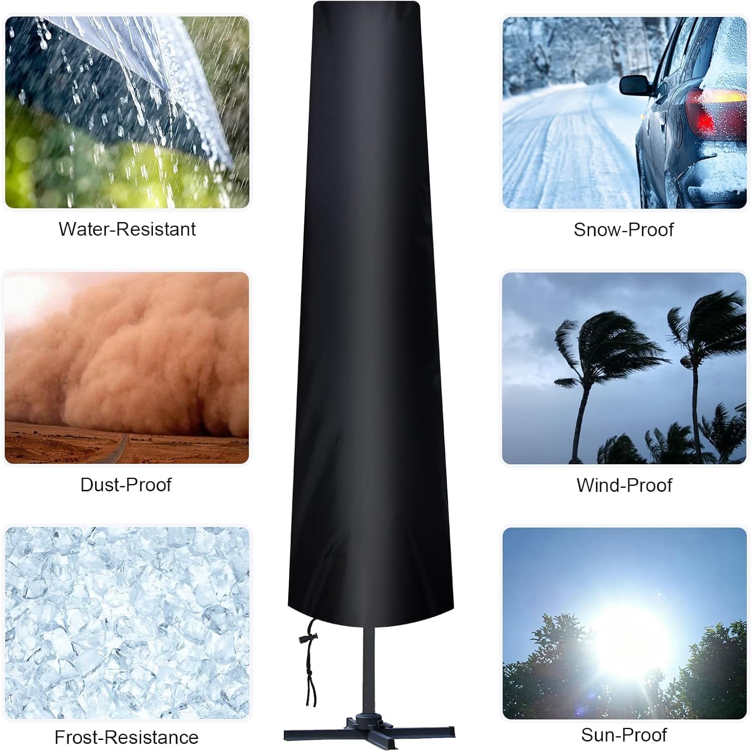 Thumbnail 5 de AiQInu Copri ombrellone impermeabile Ø 3–4 m, 240×57 cm ☂