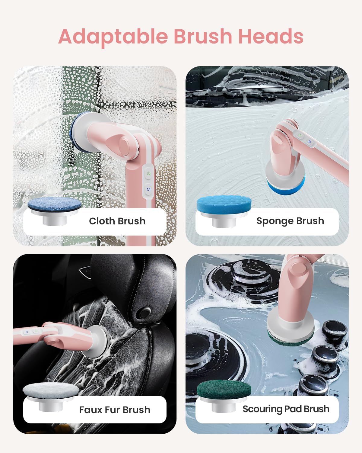 Thumbnail 5 de Leebein Electric Spin Scrubber (Upgraded) with Long Handle, 8 Heads and Remote Control