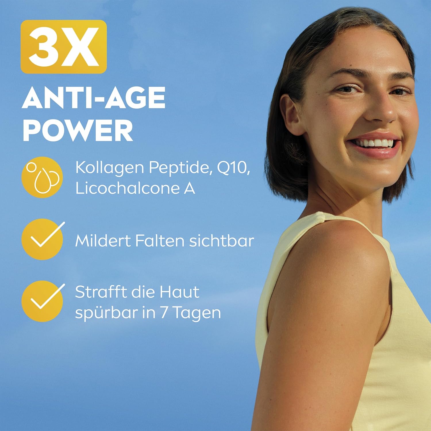 Detalle de NIVEA SUN Breathable UV Gesicht Anti-Age Q10 LSF 50+ – atmungsaktive Anti-Falten Sonnencreme, 40 ml