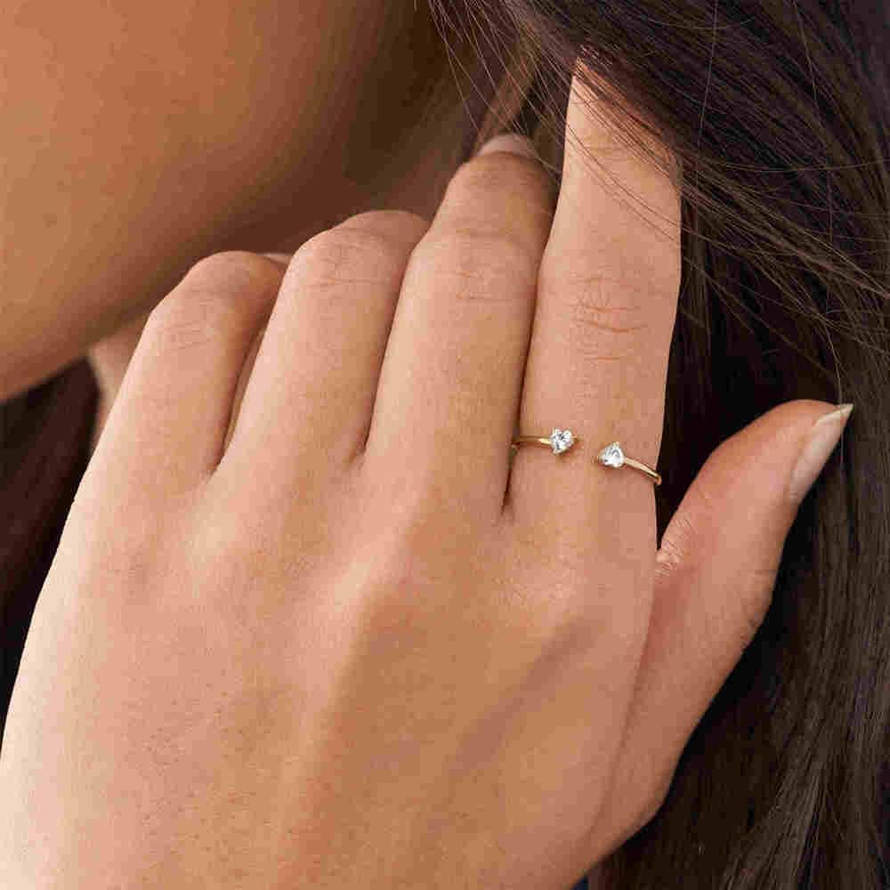 Thumbnail 2 de Fossil Damen Ringe aus Edelstahl (offen) in Gold – poliertes Finish