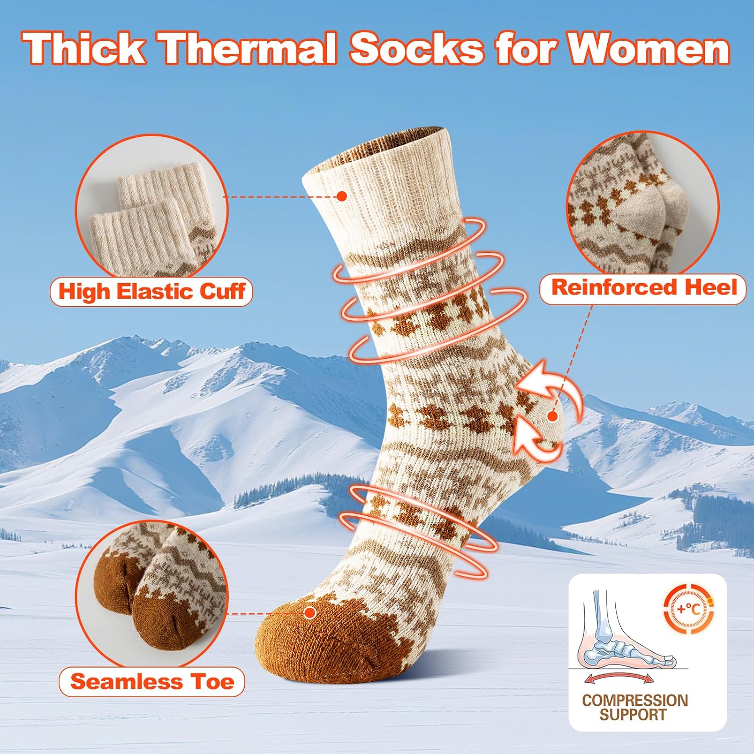Detalle de BISOUSOX Calcetines Lana Merino Mujer 3 pares