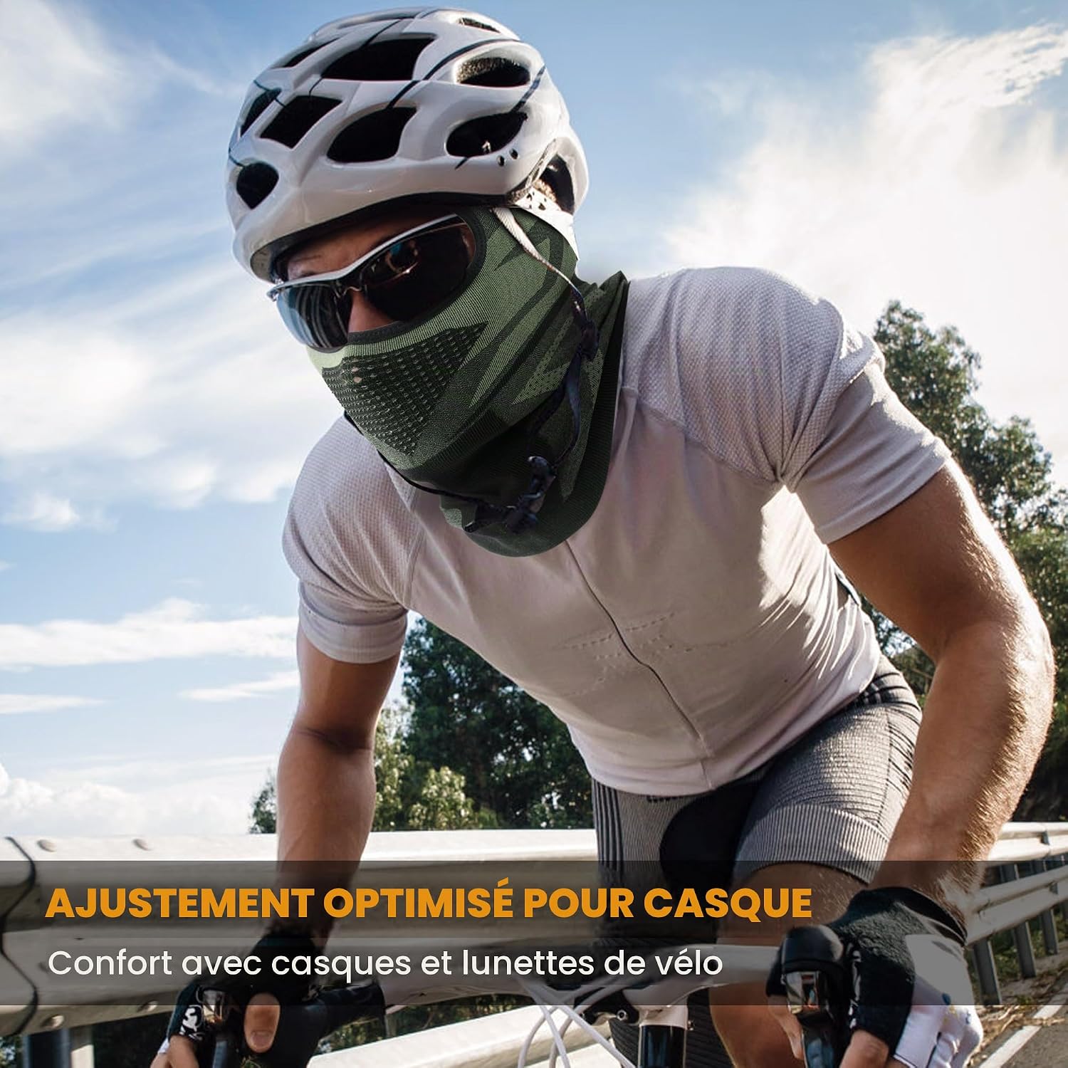 Detalle 2 de WTACTFUL balaclava voor onder de helm, ademend polyester-elastaan voor motor en fiets