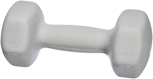 Detalle 2 de Amazon Basics Neopren-Hanteln 4 kg – 2er-Set, hexagonale Grifffläche, Grau