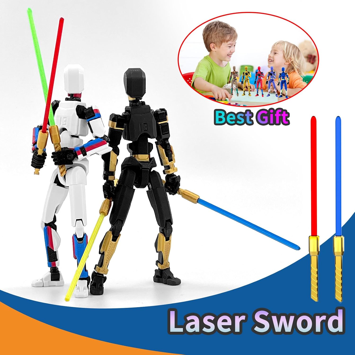 Thumbnail 4 de Falandi 5-Pack T13 Titan Action Figure Set (Already Assembled) with Laser Saber-Style Accessory Set