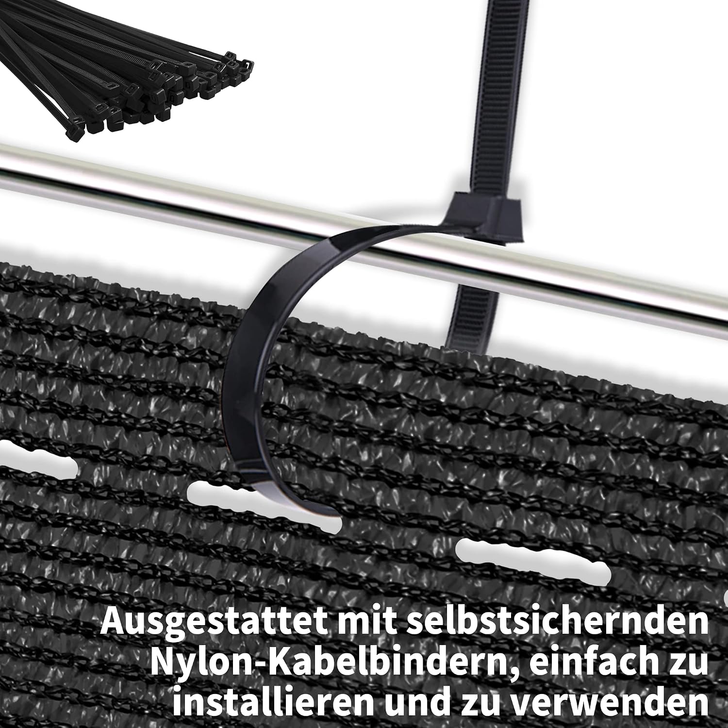Detalle de LZQ 150 g/m² HDPE Fence Screen, UV-Stabilised, Anthracite, 1.0 x 10 m