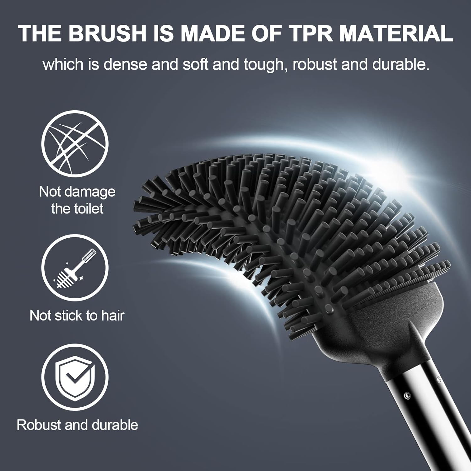 Thumbnail 4 de ASOBEAGE Silicone Toilet Brush with Wall-Mounted Holder (Black)