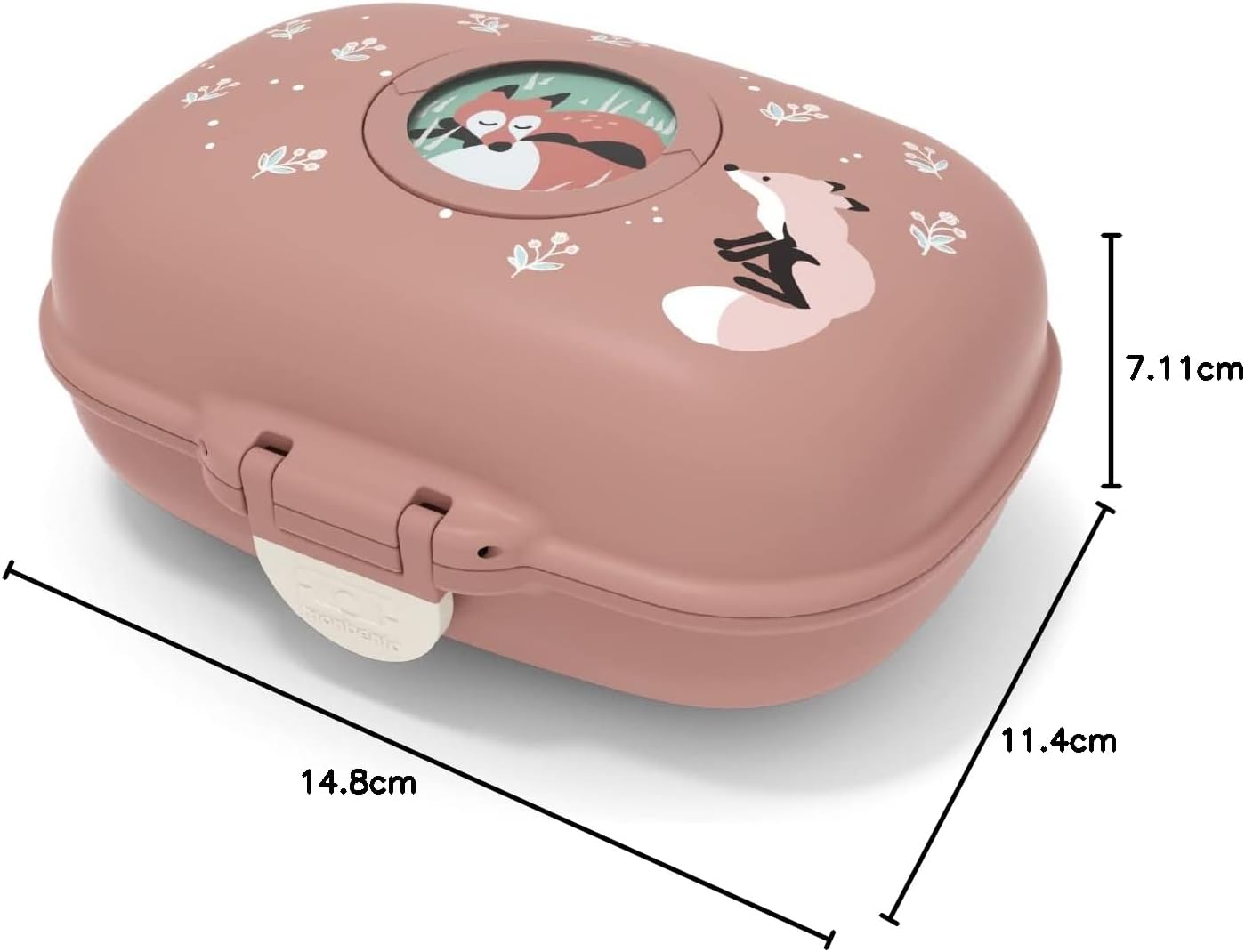 Detalle de monbento MB Gram Fox Cannelle – Boîte à Goûter enfant 0,6 L, étanche et personnalisable