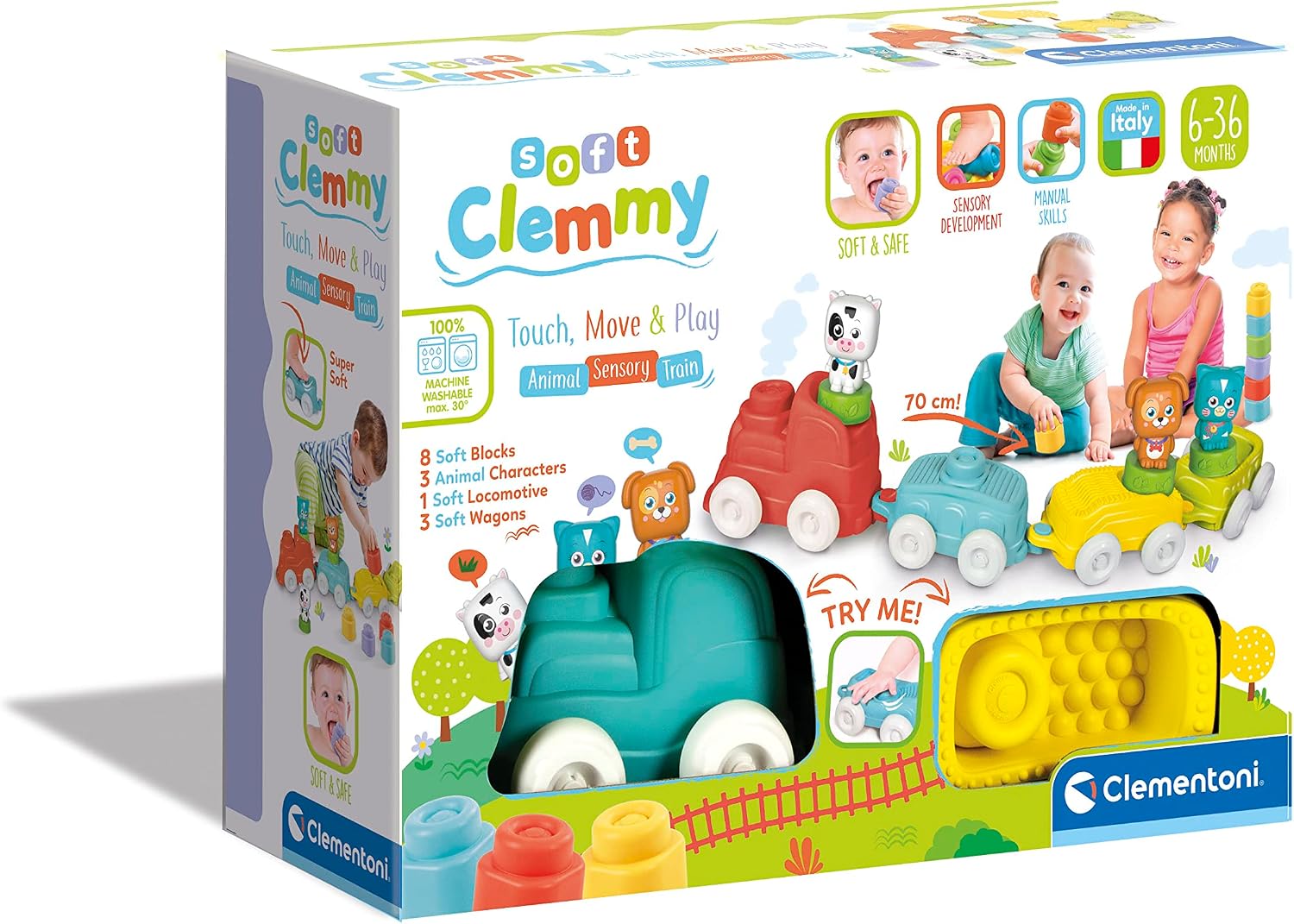 Detalle 2 de Clementoni Clemmy-Soft Animals Train: trenino morbido per la prima infanzia