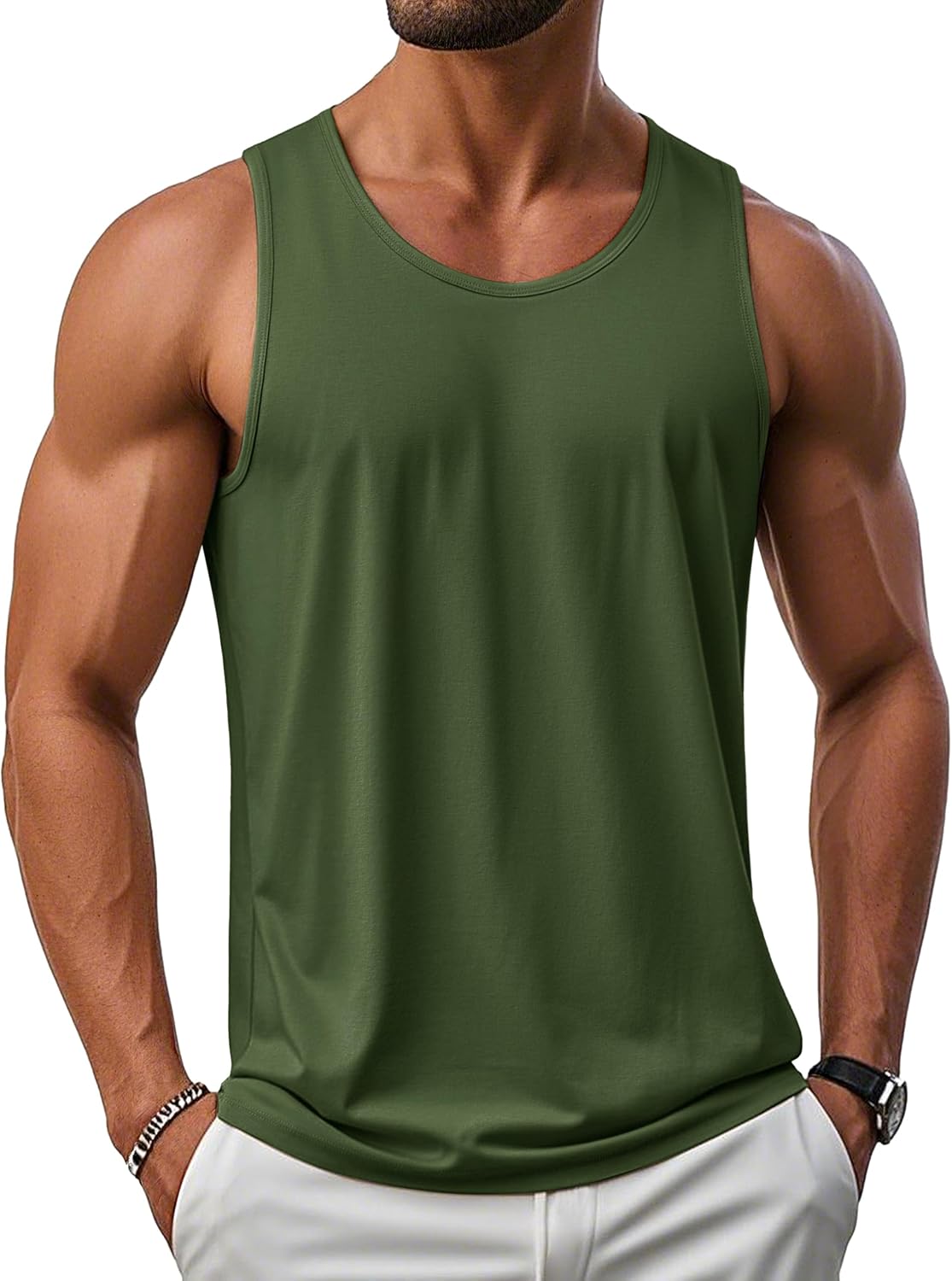Detalle de MAGCOMSEN Men's Tank Top Cotton Blend