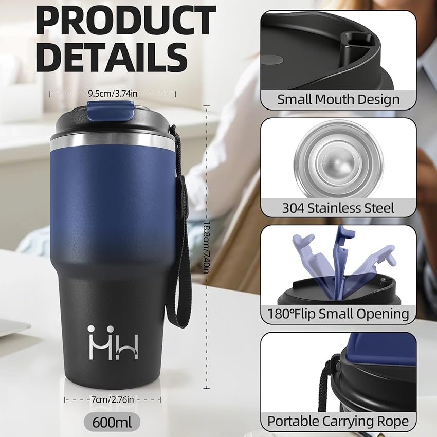 Thumbnail 1 de HoneyHolly Termo Café 600 ml, vaso térmico antigoteo