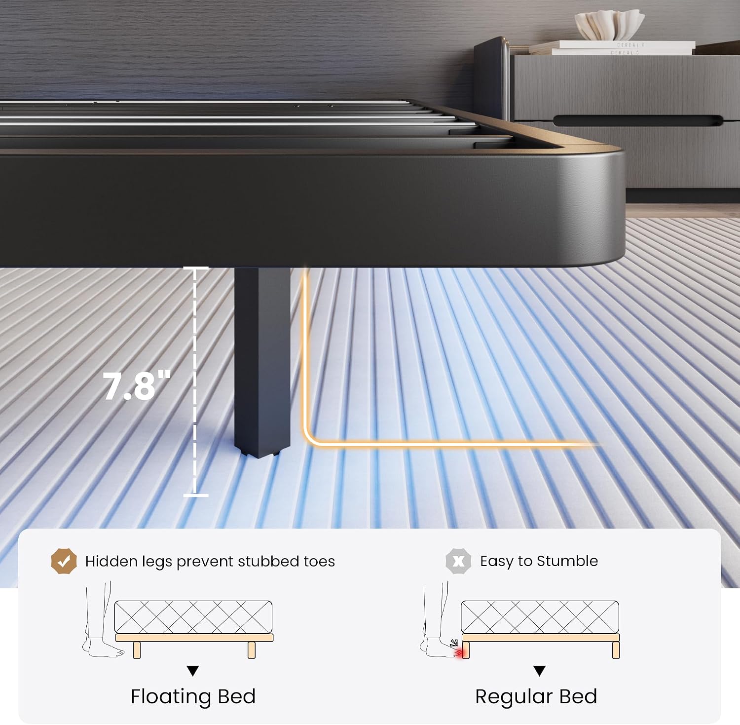 Thumbnail 6 de SHA CERLIN Full-Size Platform Bed Frame
