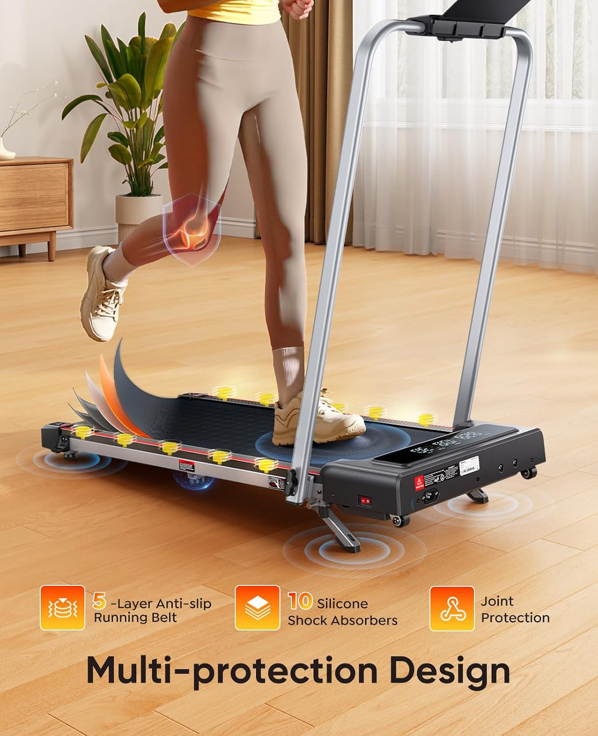 Detalle 2 de RUNIMON Folding Treadmill, 7% Incline