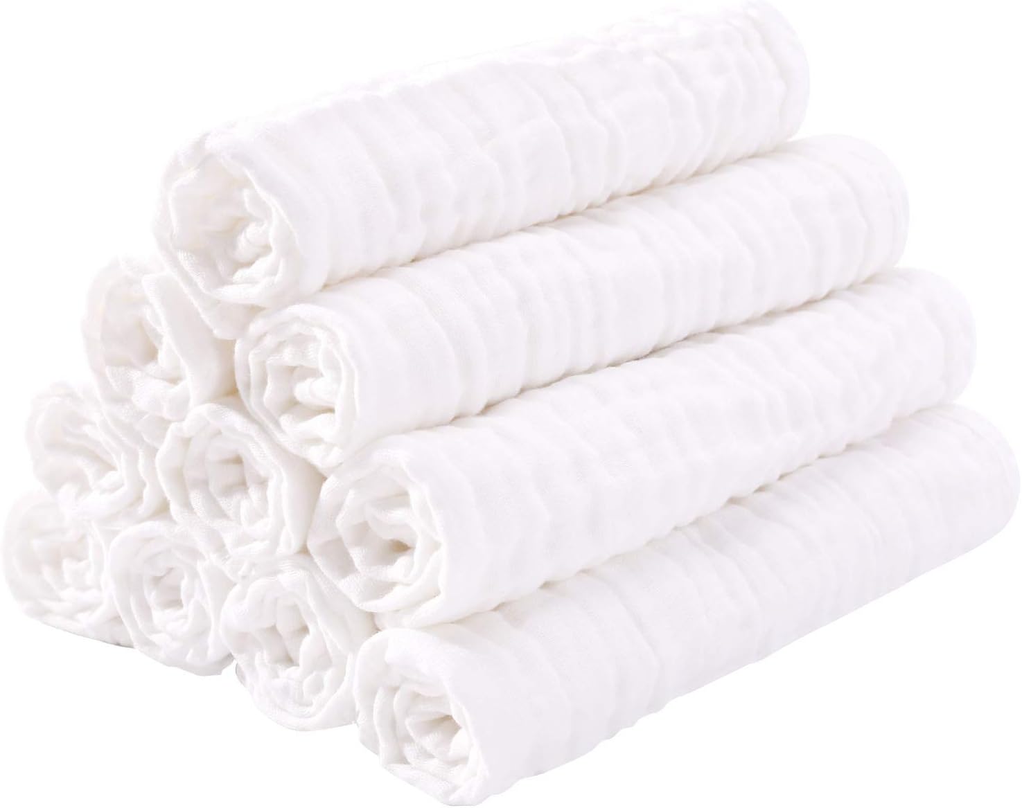 Thumbnail 1 de Yoofoss 10-Pack Muslin Cloths (100% Cotton) 35x50cm White