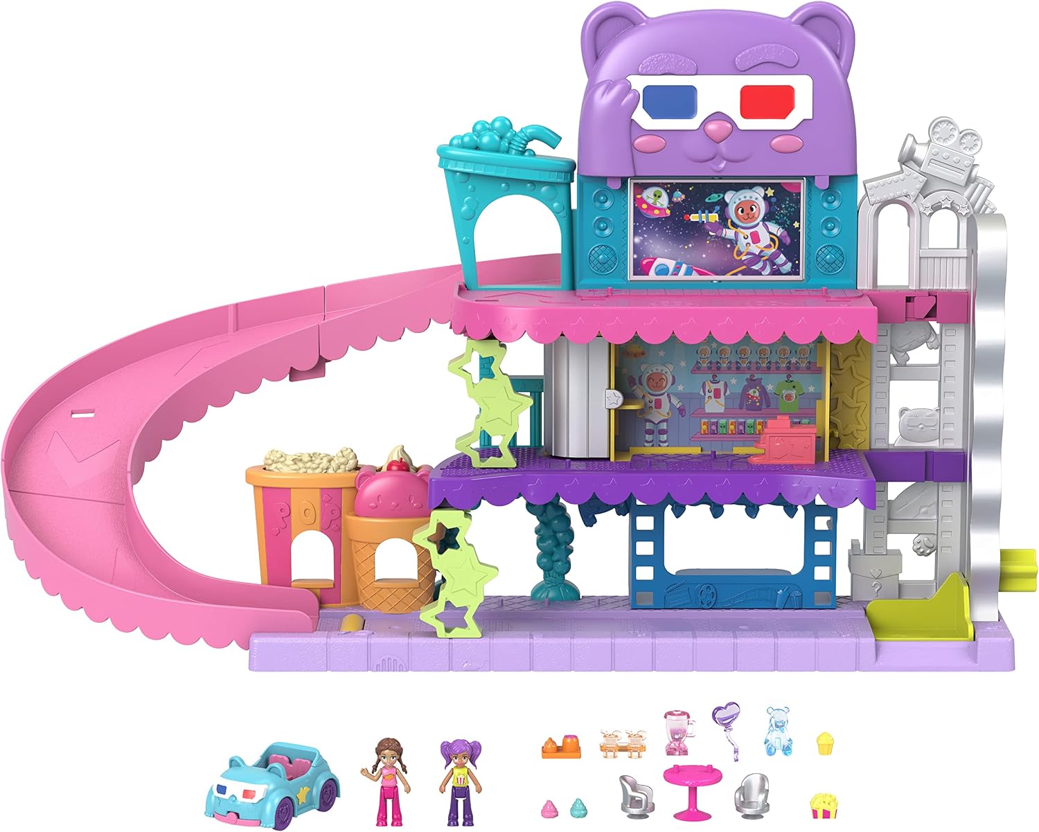 Detalle de Polly Pocket Pollyville Drive-In Movie Theatre Playset