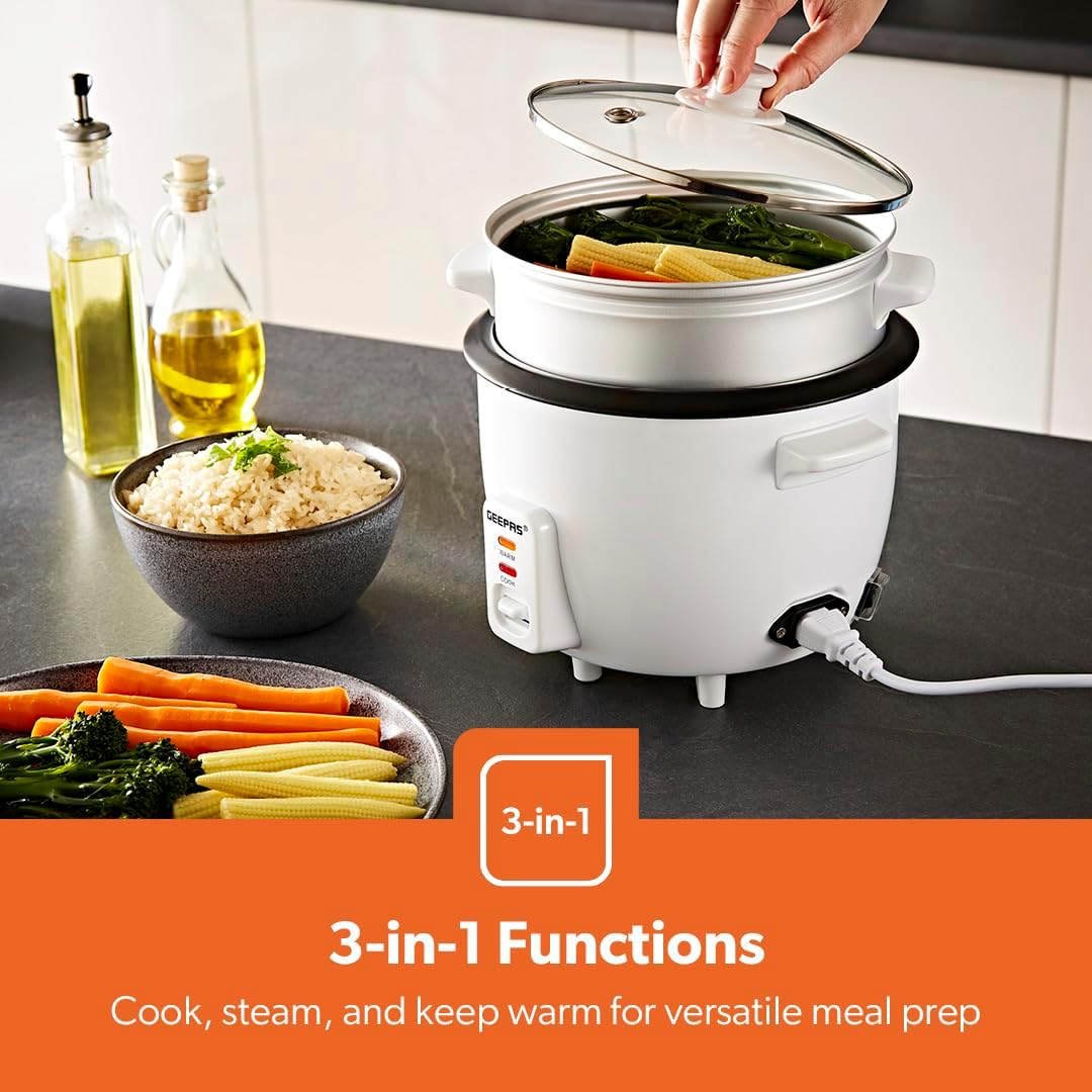 Thumbnail 6 de Geepas 450W Rice Cooker with Steamer 1L
