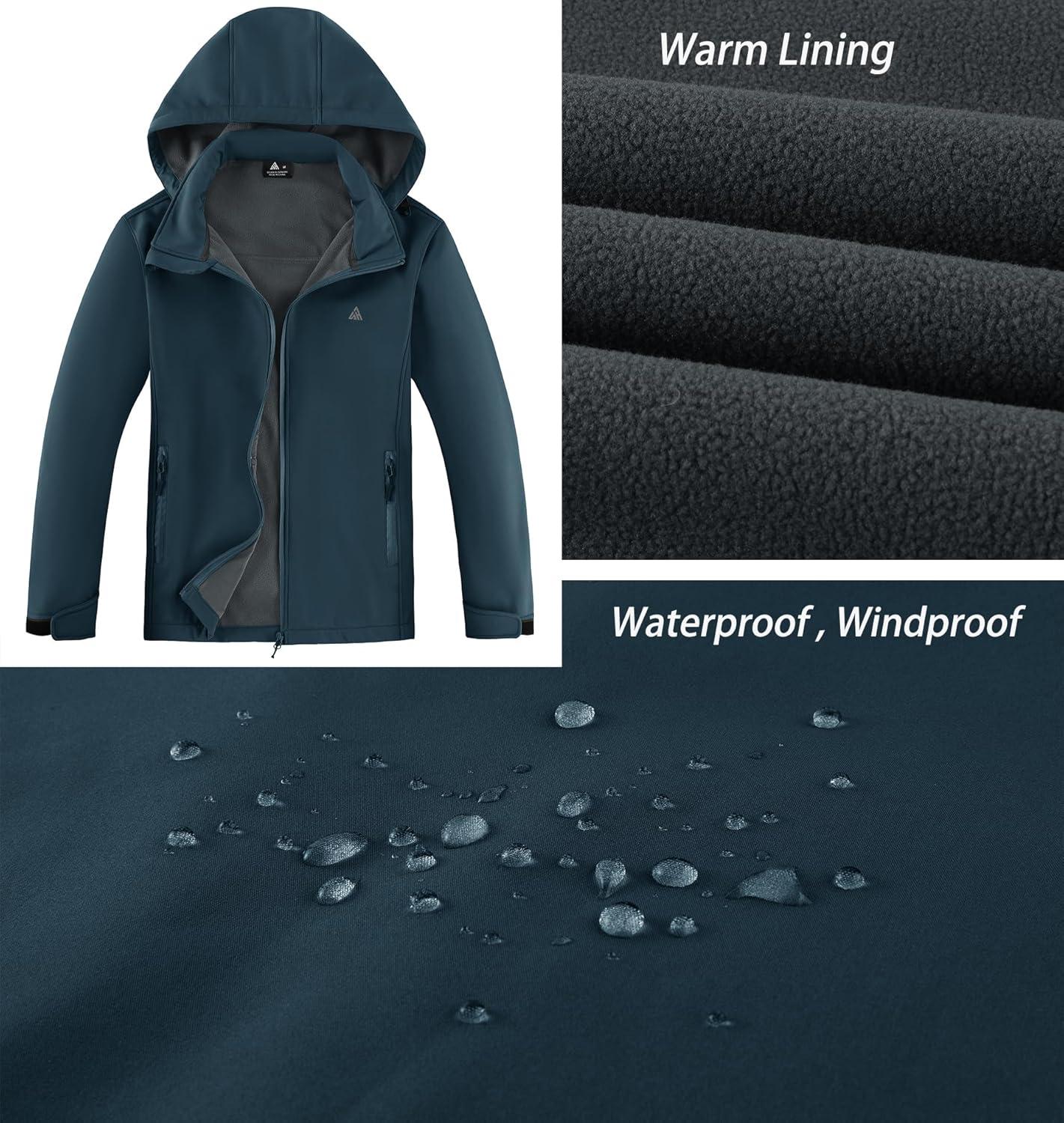 Detalle de ZITY Veste de Randonnée Homme: polaire et softshell imperméable avec capuche