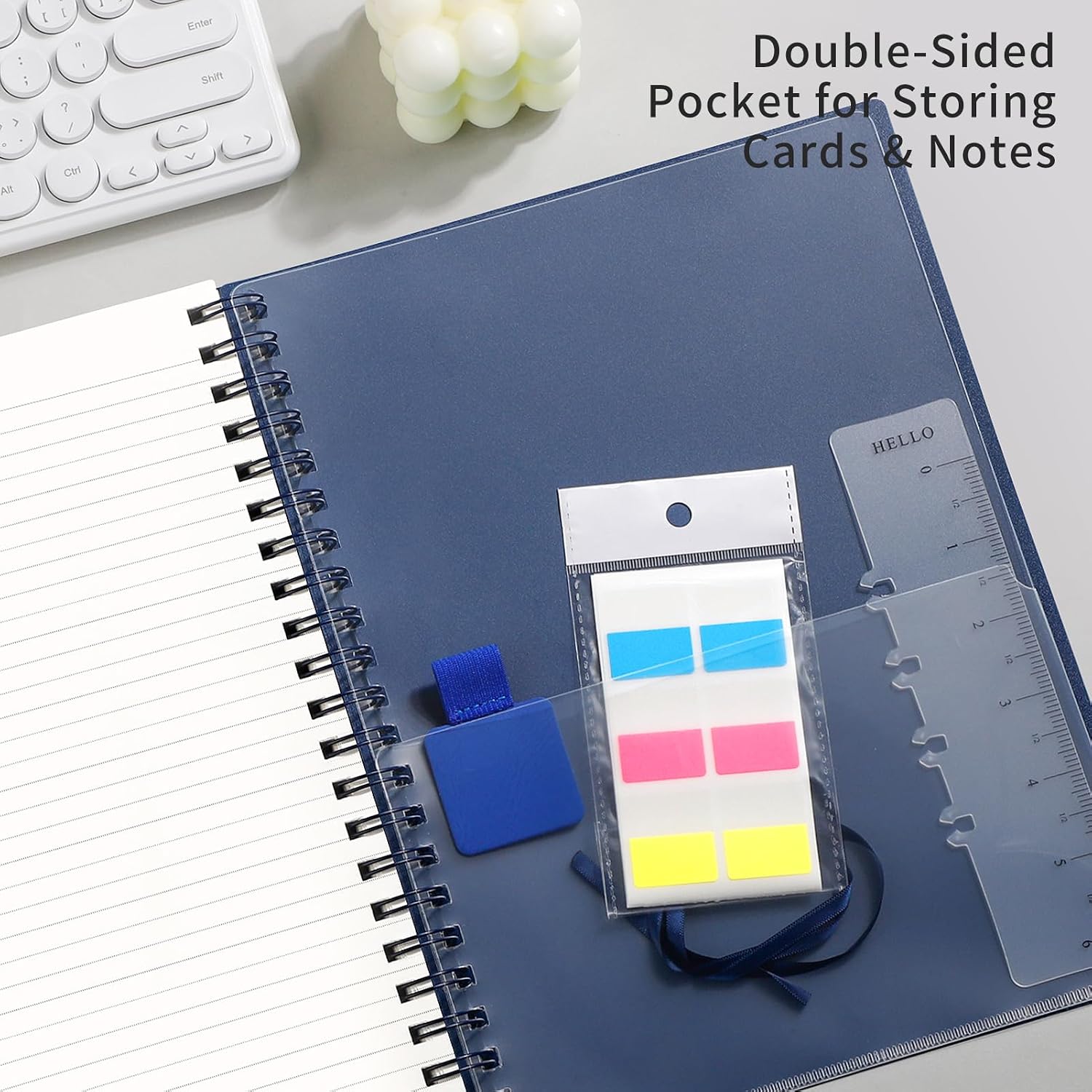 Thumbnail 4 de EMSHOI A4 Notebook College Ruled – Spiral, 300 Pages, PVC Cover, 21.5x27.9cm, Blue