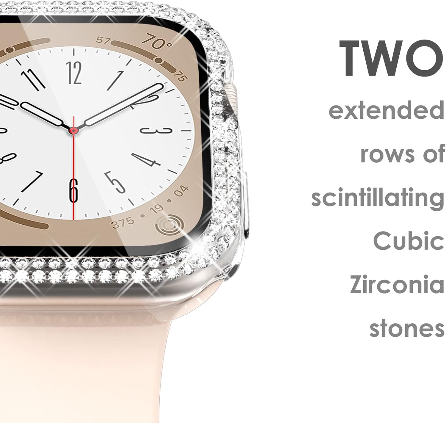 Thumbnail 2 de WINGLE Compatible with Apple Watch 42mm Screen Protector Case (Series 11/Series 10) – Shiny Diamond Tempered Glass, Clear